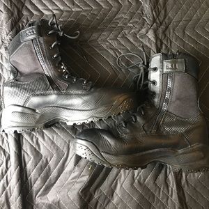 5.11 Black boot, ATA. 8” side zip. Size 9.5